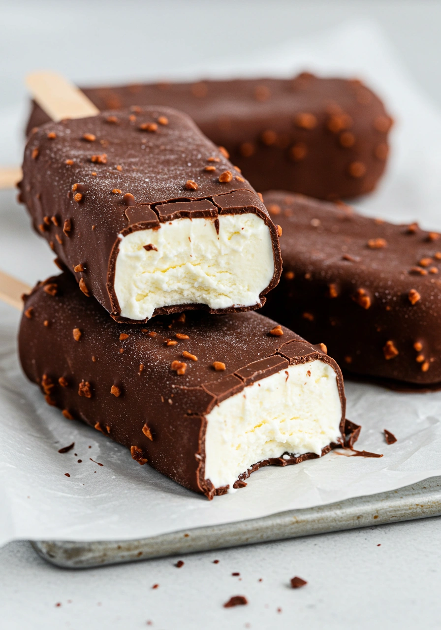Homemade Chocolate-Dipped Ice Cream Bars - secondary view